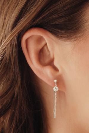 Gem Loop Earrings Nuova Silver