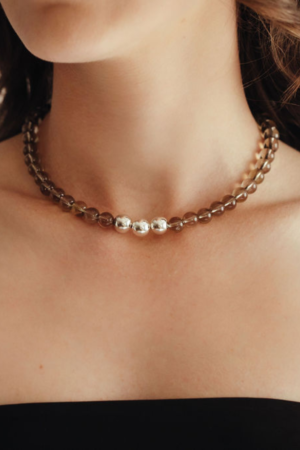 Smokey Quartz Beaded Necklace